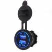 Led round backlight car charger 2 Port USB 5V 2.1A/1A Waterproof
