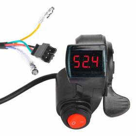 Electric scooter voltage LED display with throttle and button